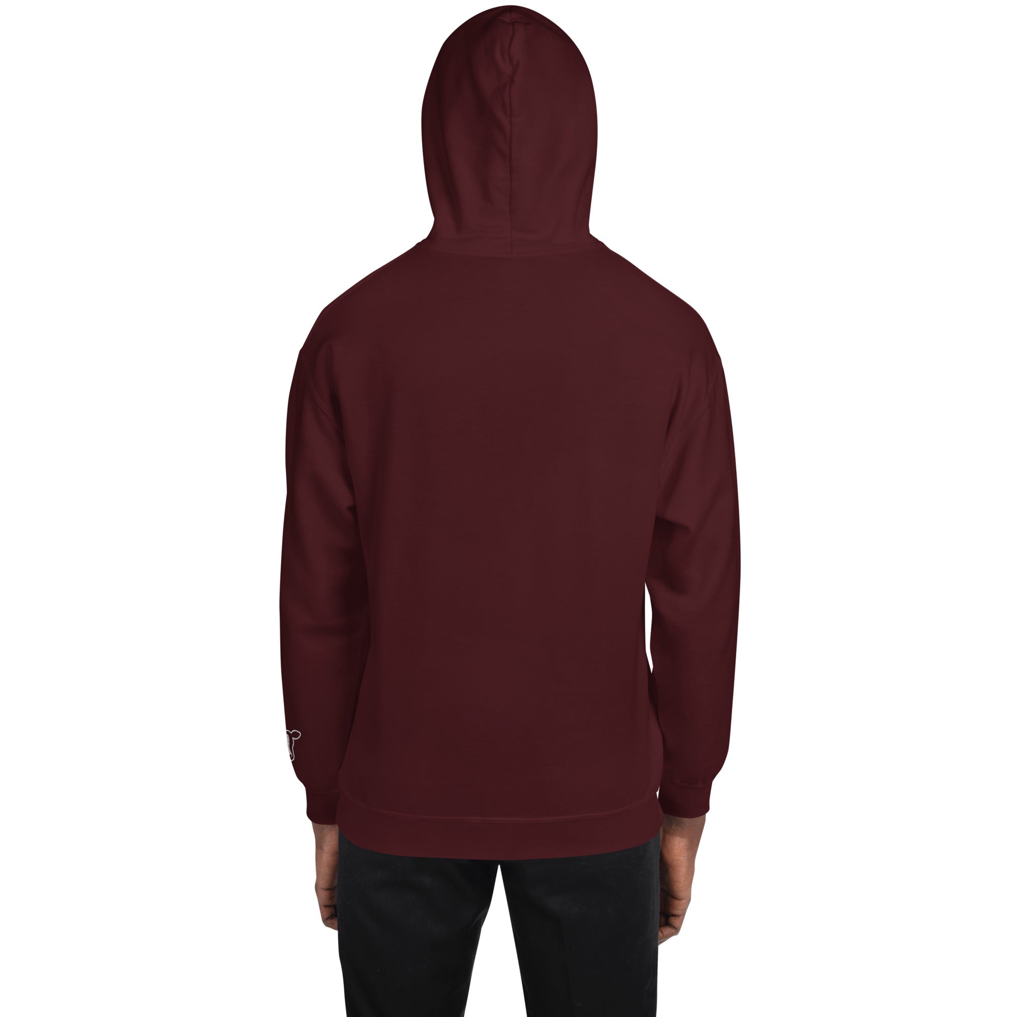 Maroon hoodie on a white background