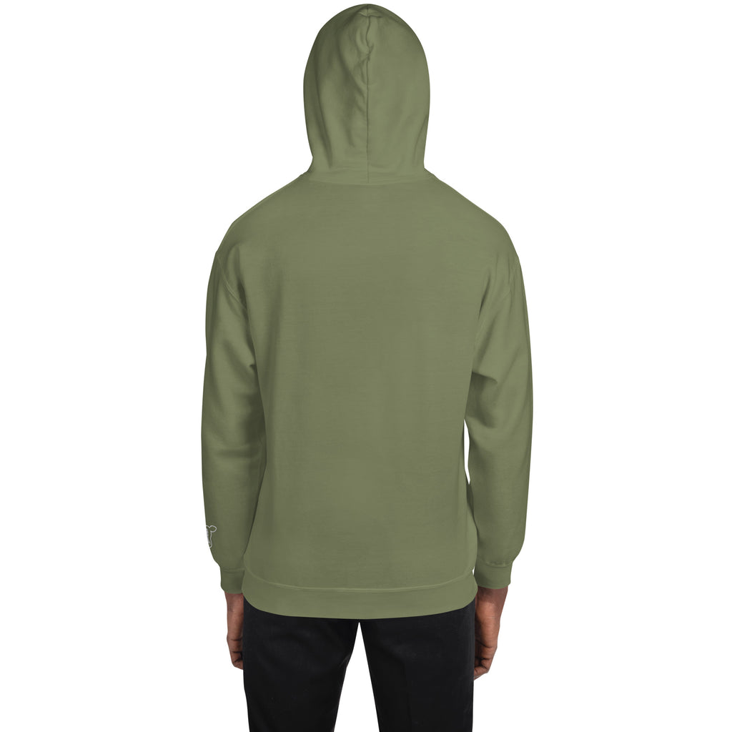 Green hoodie on a white background