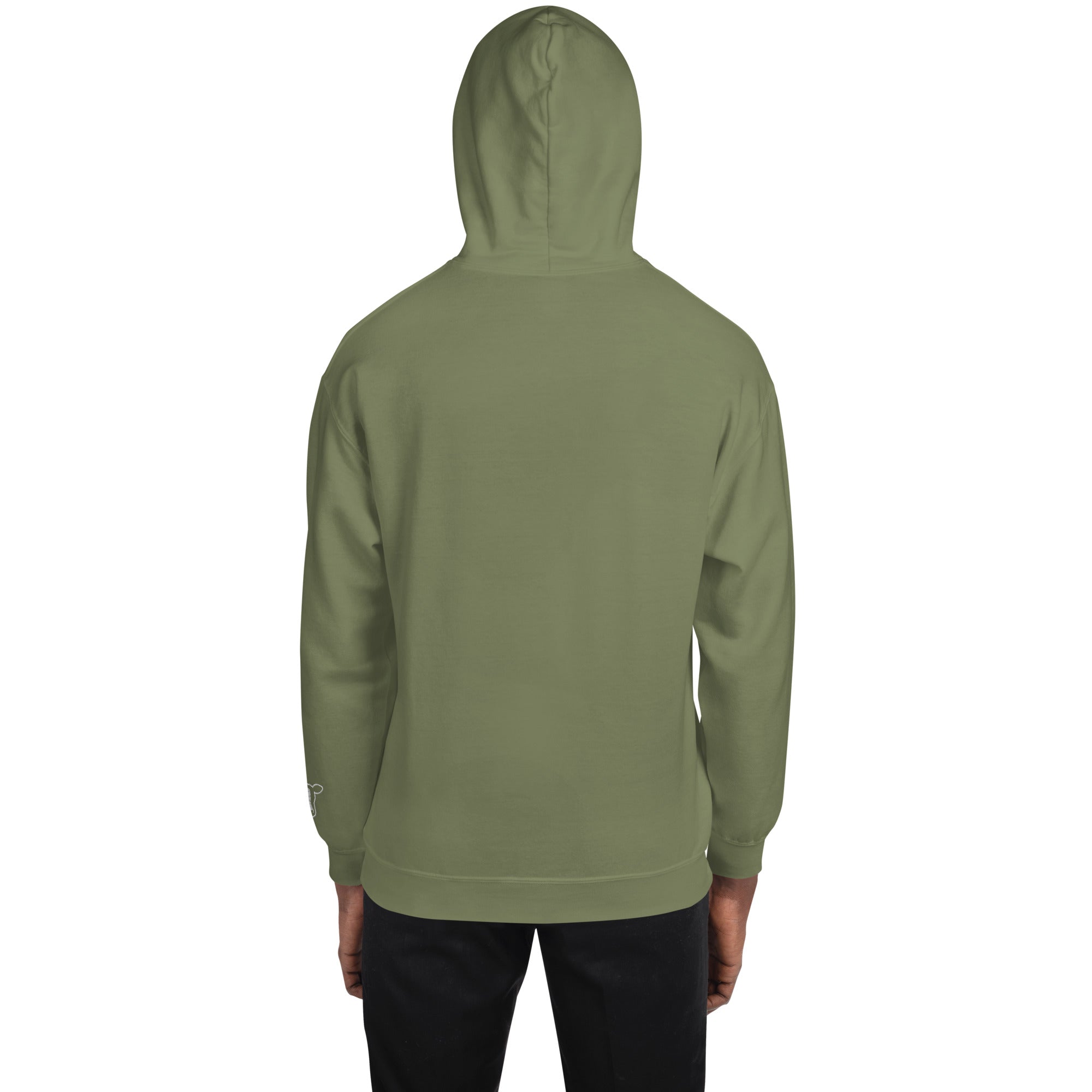 Green hoodie on a white background